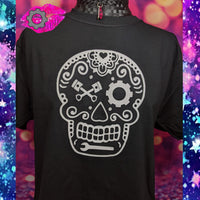 MECHANIC SUGAR SKULL BLACK SHORT SLEEVE UNISEX FIT T SHIRT